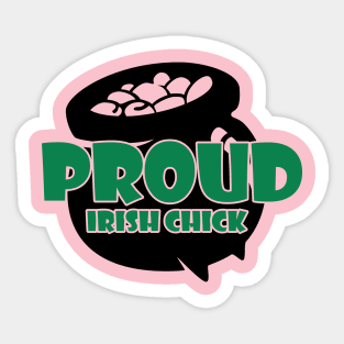 Proud Irish Chick (black) Sticker